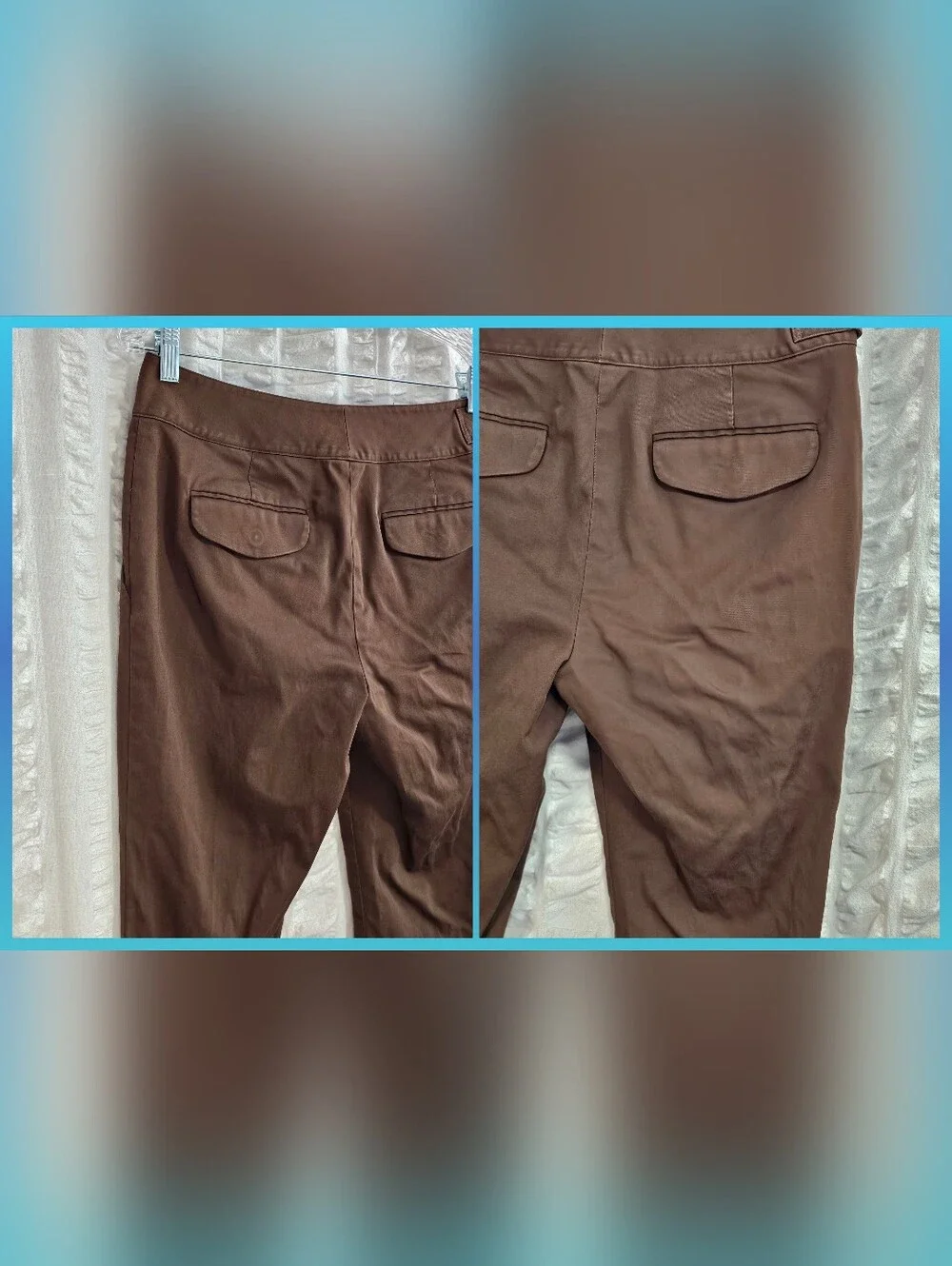 Y2K Vintage Ralph Lauren Brown Belted Chinos Womens Pants 8